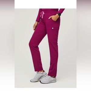 XS dark magenta Figs pants scrub.